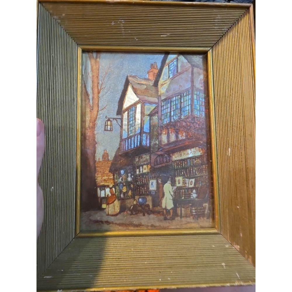 THE OLD BOOKSHOP, BOSTON, MA, FRAMED FOIL PRINT